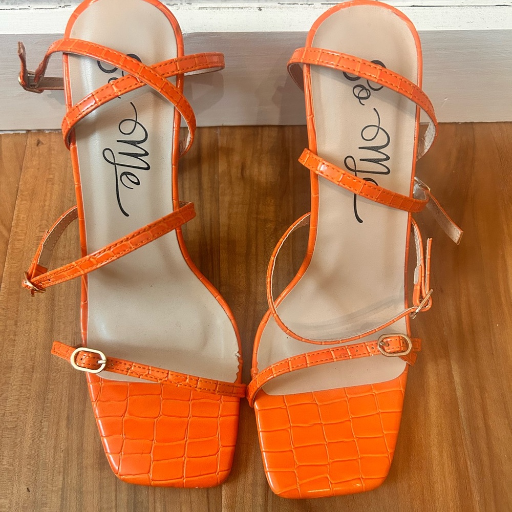 Orange Strappy Sandals